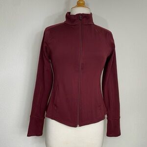 Marika Wine Full Zip Soft Stretch Jacket Size Medium Activewear Running Workout